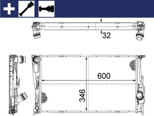 Kühler, Motorkühlung MAHLE CR1083000S