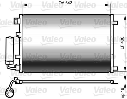 Kondensator, Klimaanlage VALEO 814008