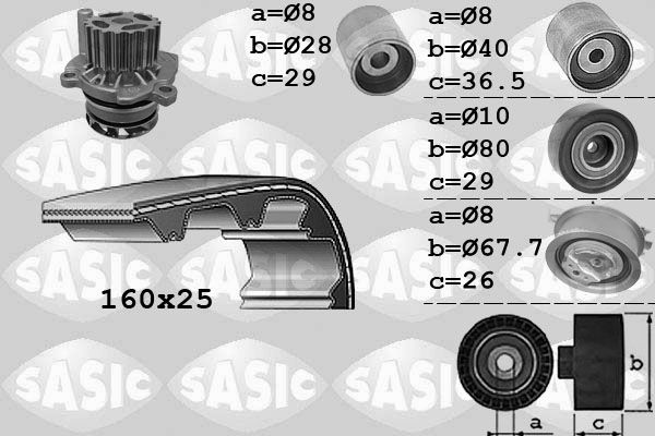 Wasserpumpe + Zahnriemensatz SASIC 3906069
