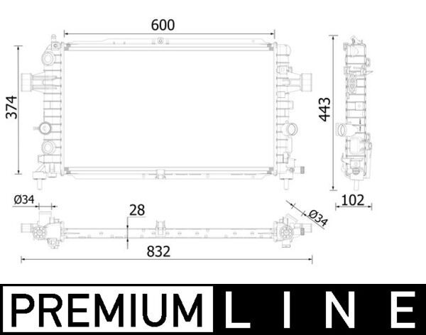 Kühler, Motorkühlung MAHLE CR2231000P