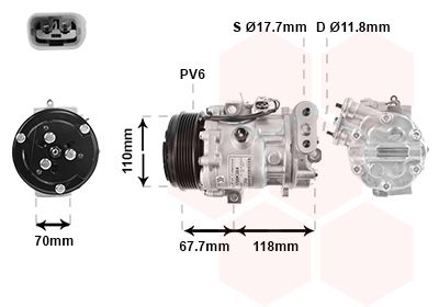 Kompressor, Klimaanlage VAN WEZEL 1700K384