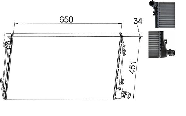 Kühler, Motorkühlung MAHLE CR1395000S