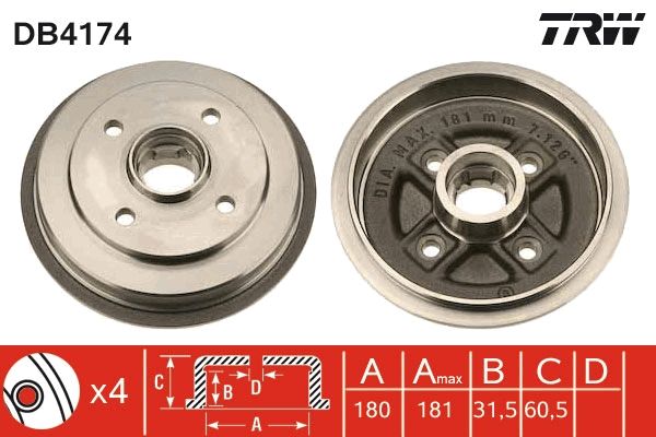 Bremstrommel TRW DB4174
