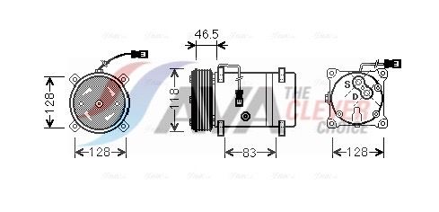 Kompressor, Klimaanlage AVA QUALITY COOLING CNAK158
