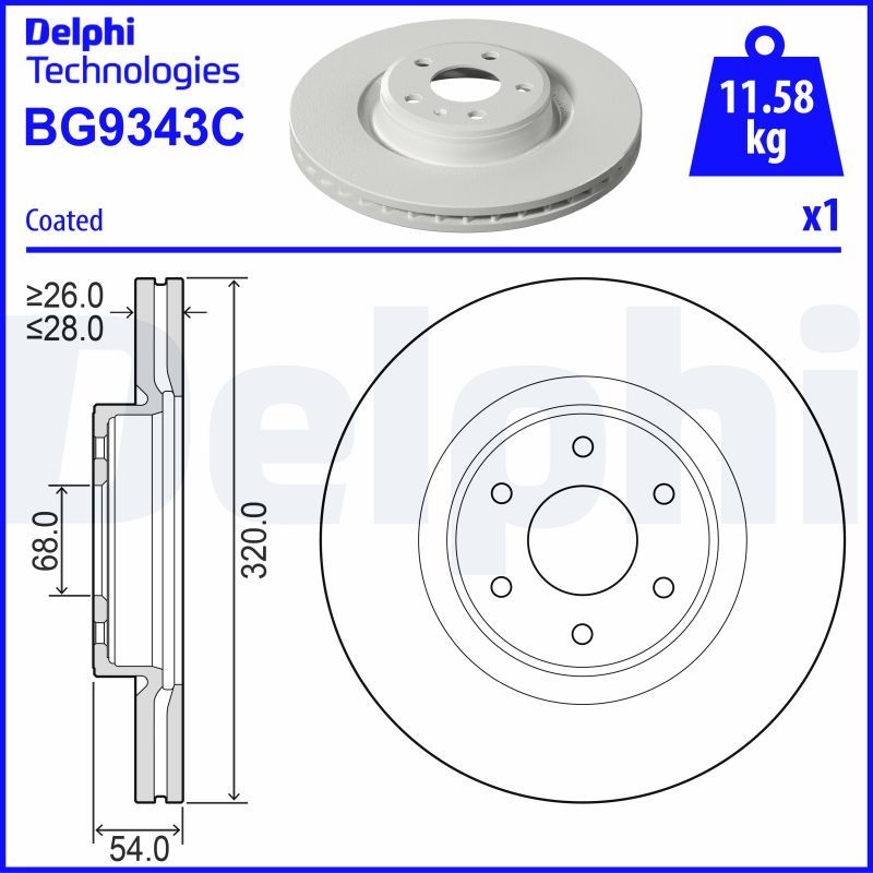 Bremsscheibe DELPHI BG9343C