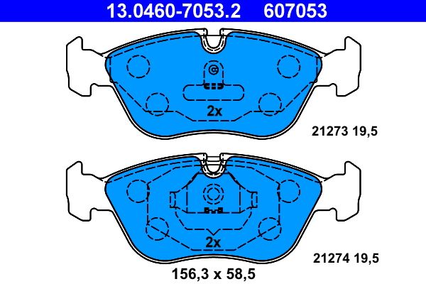 Bremsbelagsatz, Scheibenbremse ATE 13.0460-7053.2