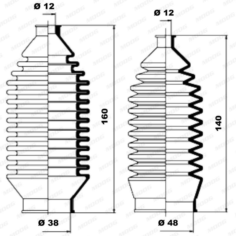 Faltenbalgsatz, Lenkung MOOG K150013