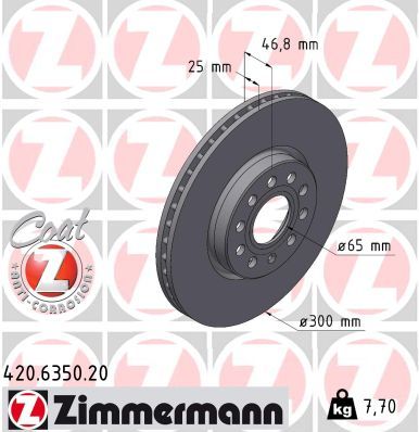 Bremsscheibe ZIMMERMANN 420.6350.20