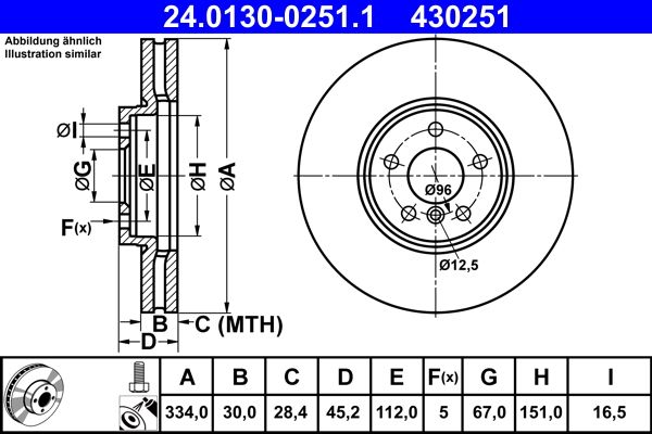 Bremsscheibe ATE 24.0130-0251.1