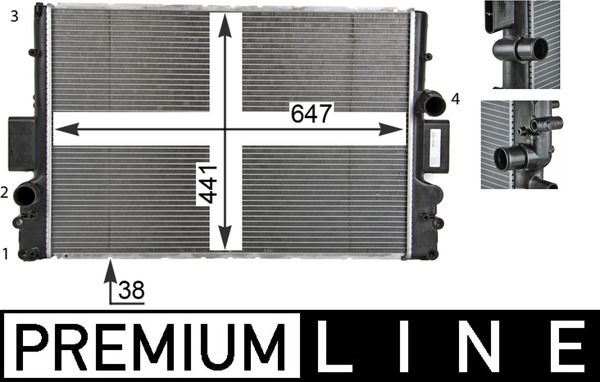 Kühler, Motorkühlung MAHLE CR1551000P
