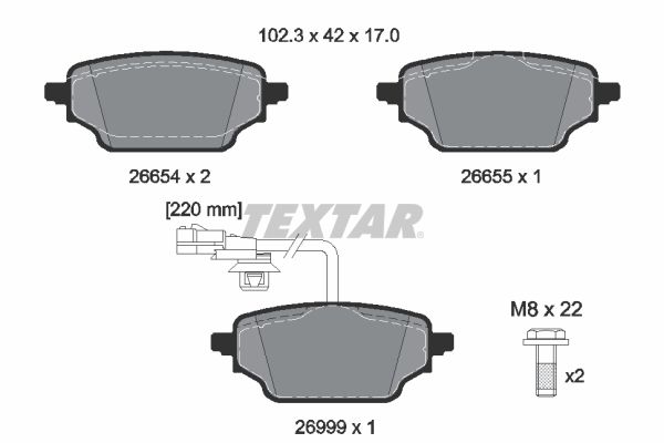 Bremsbelagsatz Bremsbeläge TEXTAR 2665402