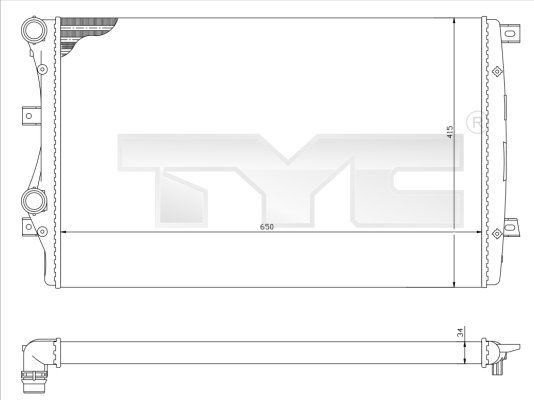 Kühler, Motorkühlung TYC 737-0017-r
