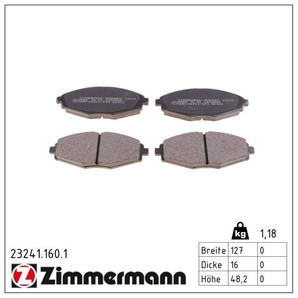 Bremsbelagsatz, Scheibenbremse ZIMMERMANN 23241.160.1