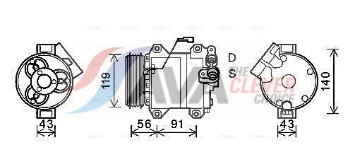 Kompressor, Klimaanlage AVA QUALITY COOLING SZAK121