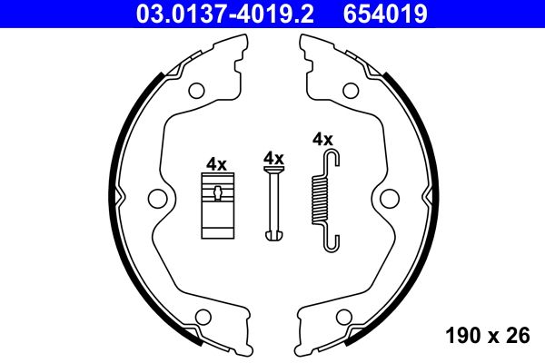 Bremsbackensatz, Feststellbremse ATE 03.0137-4019.2