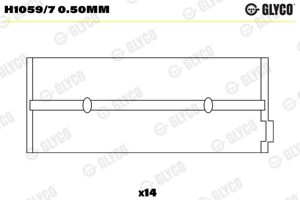 Kurbelwellenlager GLYCO H1059/70.50MM