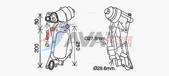 Ölkühler, Motoröl AVA QUALITY COOLING OL3684H