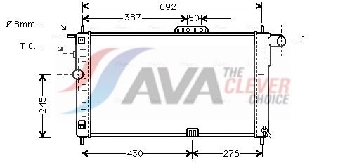 Kühler, Motorkühlung AVA QUALITY COOLING DWA2001