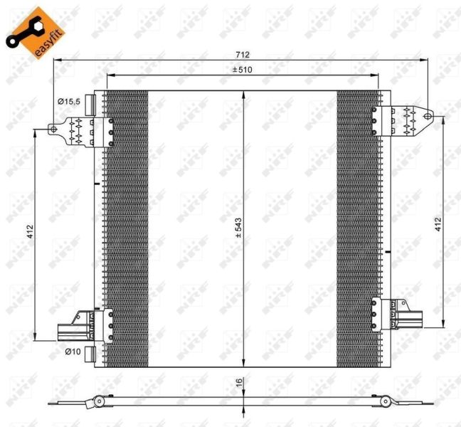 Kondensator, Klimaanlage NRF 35702