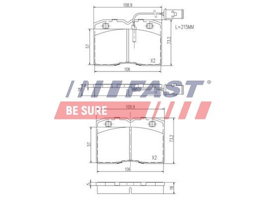 Bremsbelagsatz, Scheibenbremse FAST FT29009