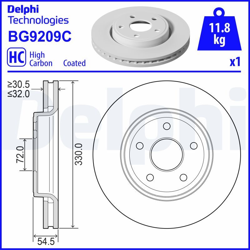 Bremsscheibe DELPHI BG9209C