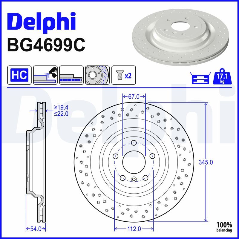 Bremsscheibe DELPHI BG4699C