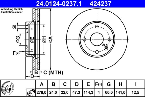 Bremsscheibe ATE 24.0124-0237.1