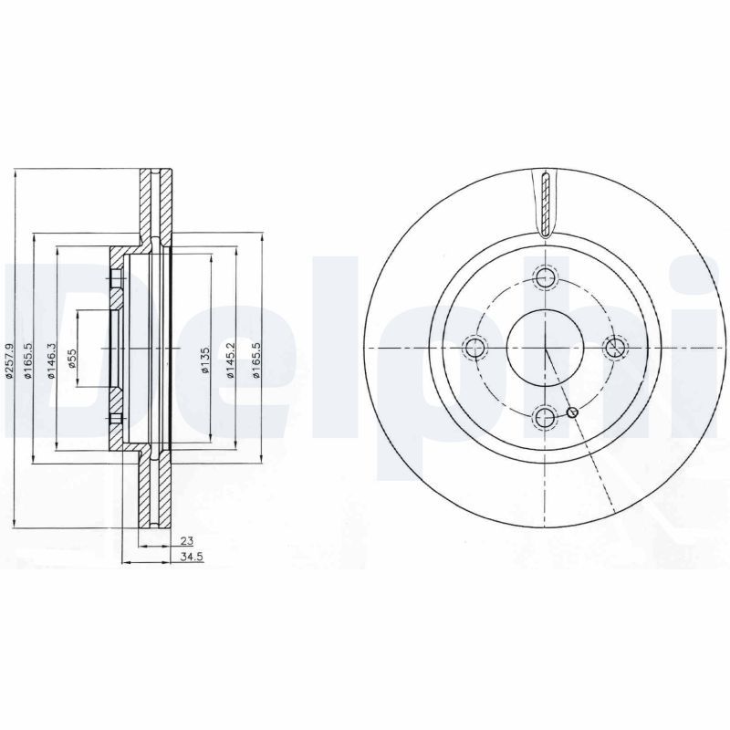 Bremsscheibe DELPHI BG4254C