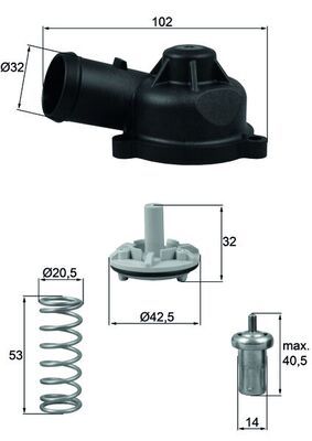 Thermostat, Kühlmittel MAHLE TI24483D