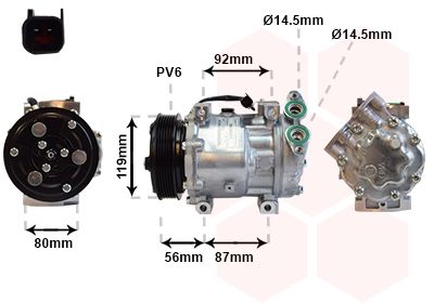 Kompressor, Klimaanlage VAN WEZEL 1800K431