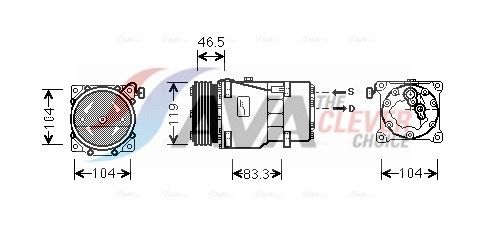Kompressor, Klimaanlage AVA QUALITY COOLING CNAK201