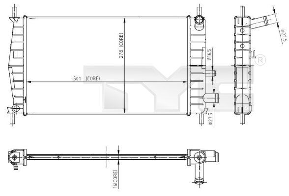 Kühler, Motorkühlung TYC 710-0025