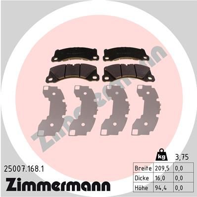 Bremsbelagsatz Bremsbeläge ZIMMERMANN 25007.168.1