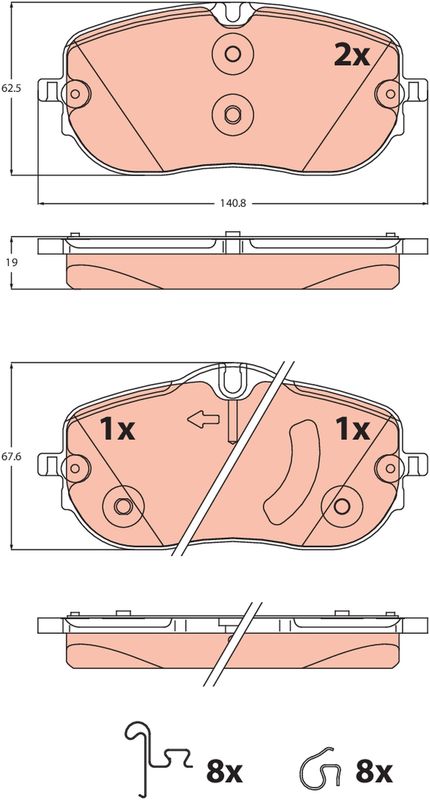 Bremsbelagsatz Bremsbeläge TRW GDB2483