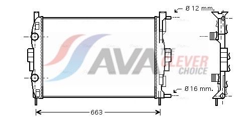 Kühler, Motorkühlung AVA QUALITY COOLING RT2307