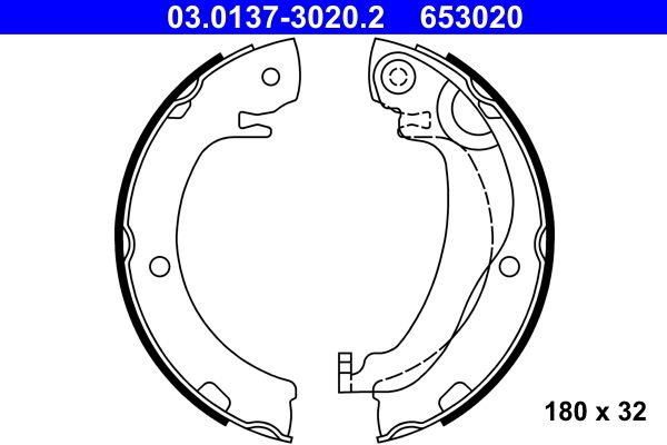 Bremsbackensatz, Feststellbremse ATE 03.0137-3020.2