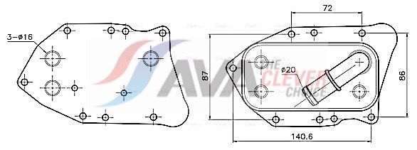 Ölkühler, Motoröl AVA QUALITY COOLING OL3750