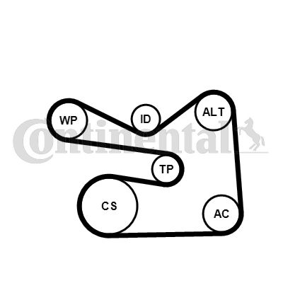Keilrippenriemensatz CONTINENTAL CTAM 6PK1733K3