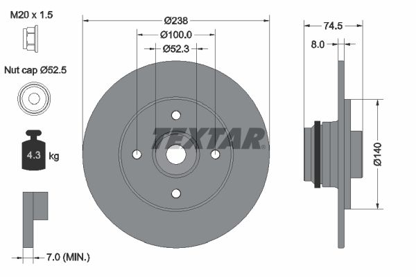 Bremsscheibe TEXTAR 92242100