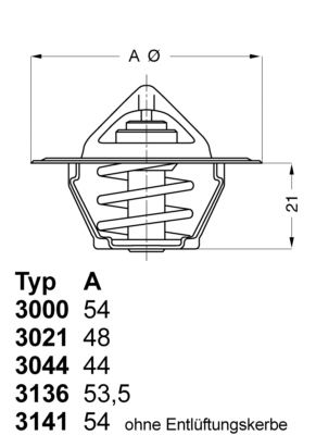 Thermostat, Kühlmittel WAHLER 3141.87D