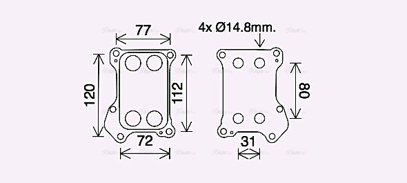 Ölkühler, Motoröl AVA QUALITY COOLING ol3688