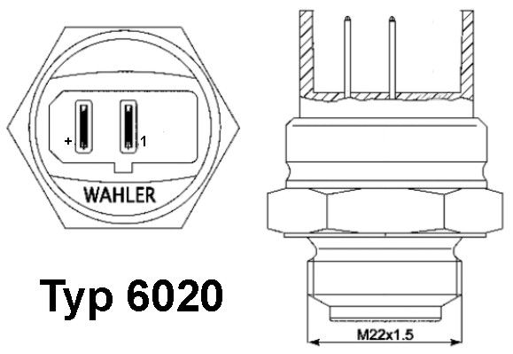 Temperaturschalter, Kühlerlüfter WAHLER 6020.92d