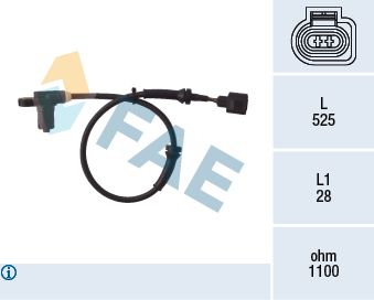 Sensor, Raddrehzahl FAE 78003