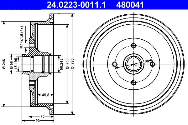 Bremstrommel ATE 24.0223-0011.1