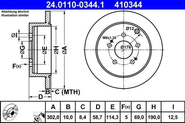Bremsscheibe ATE 24.0110-0344.1