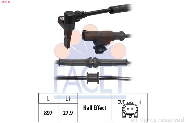 Sensor, Raddrehzahl FACET 21.0131