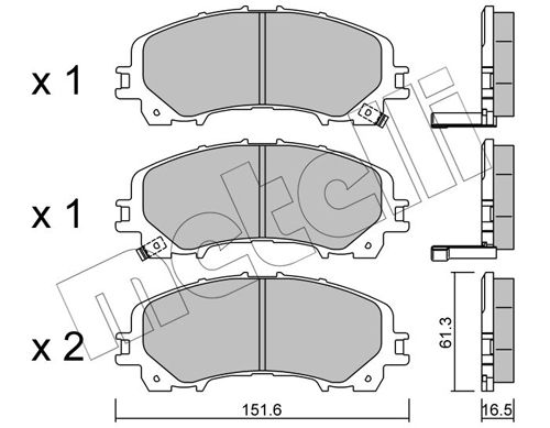 Bremsbelagsatz, Scheibenbremse METELLI 22-1082-0