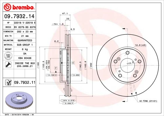 Bremsscheibe BREMBO 09.7932.11