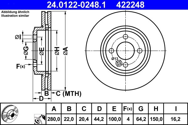 Bremsscheibe ATE 24.0122-0248.1