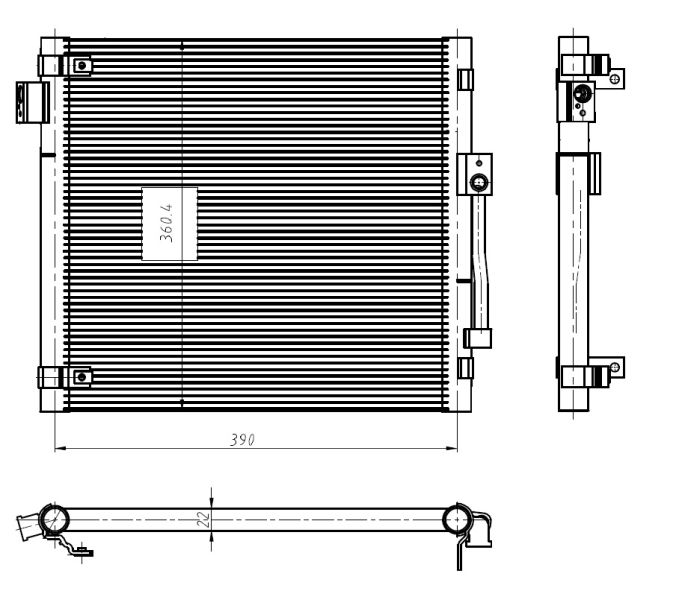 Kondensator, Klimaanlage NRF 350447